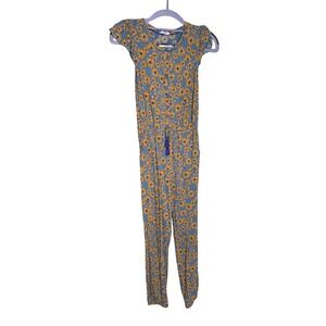 Fat Face green and yellow‎ floral print youth jumpsuit